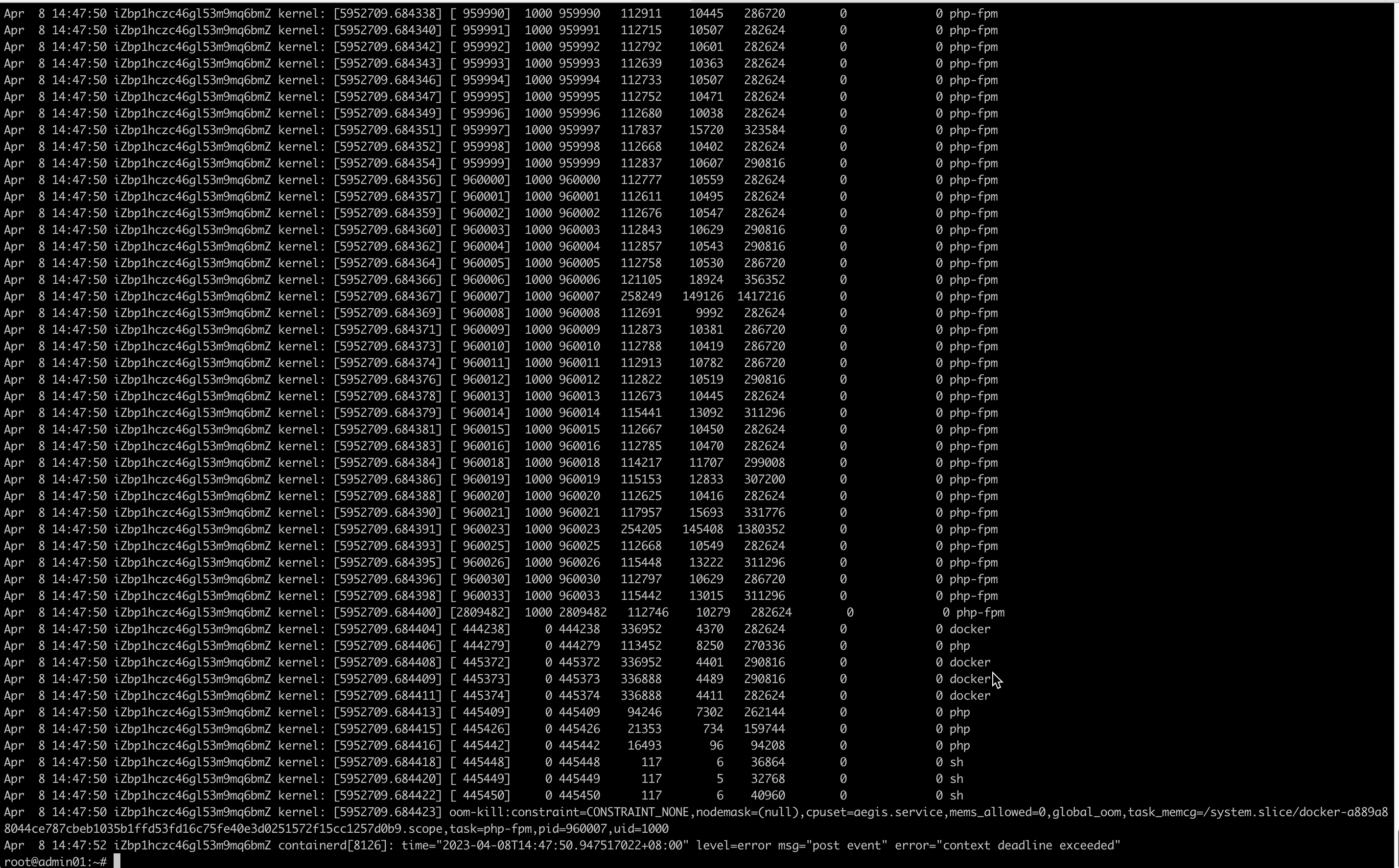 admin01 PHP服务OOM